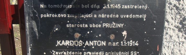 Pamätná tabuľa Antonovi Kardošovi v Pružine