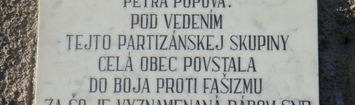 Pamätná tabuľa na partizánsky štáb v Prečíne