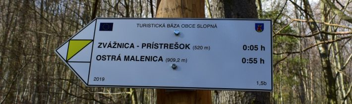 Turistická báza obce Slopná – žltý chodník